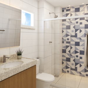 Banheiro - Projeto corporativo - DOM - Arquiteta Fortaleza