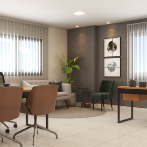 Sala diretoria 01 - Projeto corporativo - Arquiteto Fortaleza